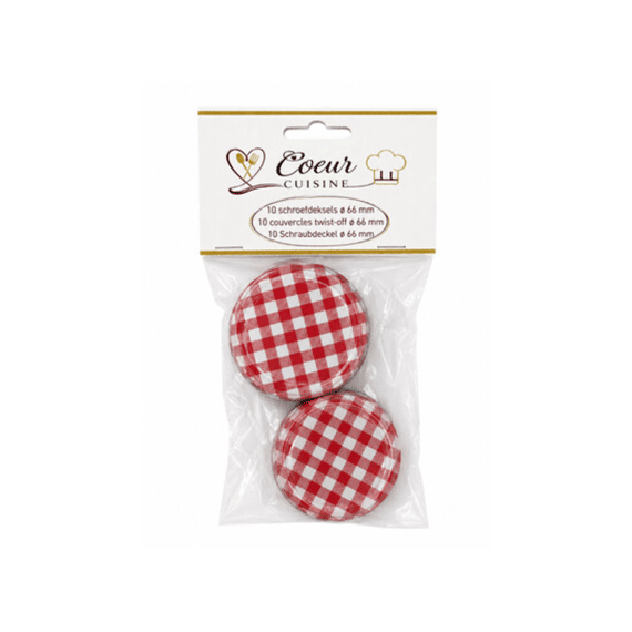 Coeur Cuisine Schroefdeksels Metaal Vichy 82 mm 5 Stuks
