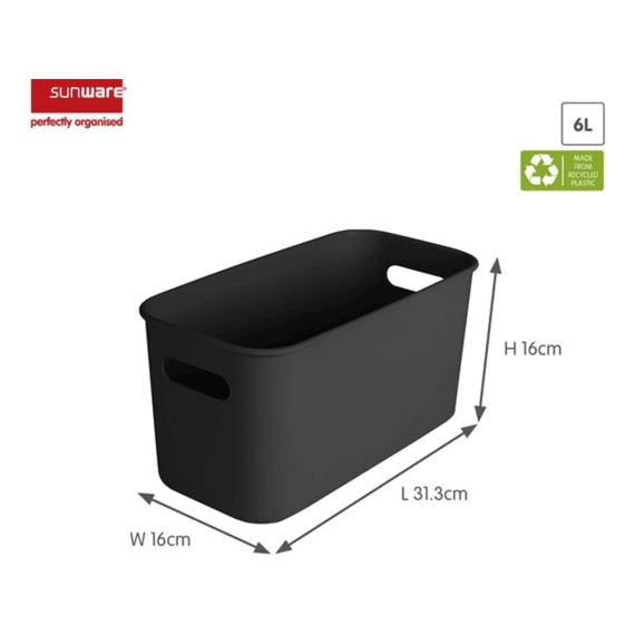 Sunware Opbergbox Sigma Home Cube 6 Liter Zwart
