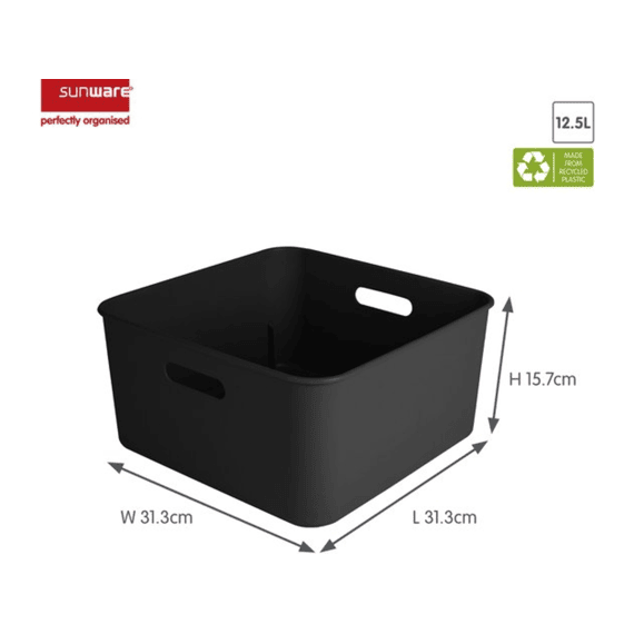 Sunware Opbergbox Sigma Home Cube 12,5 Liter Zwart