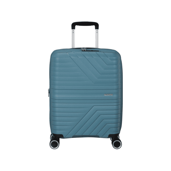 American Tourister Handbagagekoffer Flytwist Spinner 55 cm Uitbreidbaar TSA Storm Blue