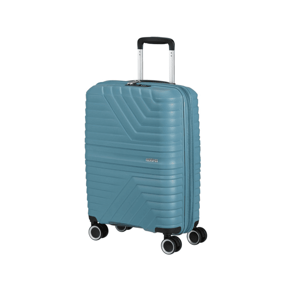 American Tourister Handbagagekoffer Flytwist Spinner 55 cm Uitbreidbaar TSA Storm Blue