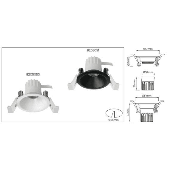 Fantasia Deep Deco Mini Led Inbouwspot Zwart