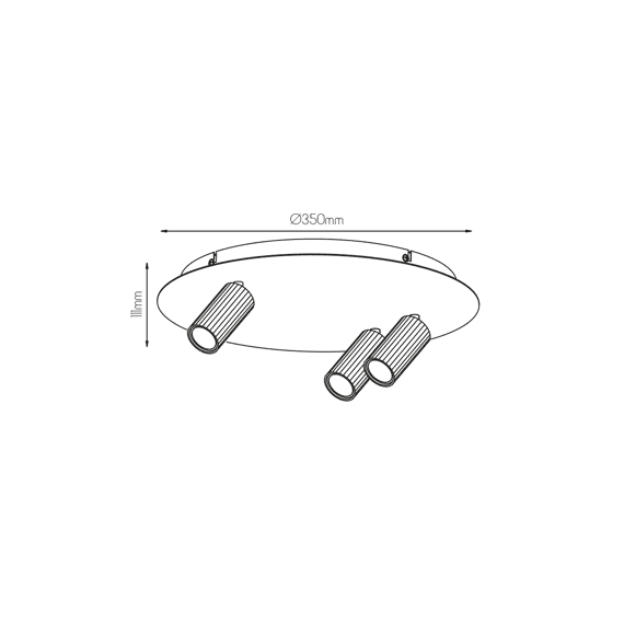 Fantasia Oryx 2+1 Ronde Basis Ø350 Mm Mr11 Bulb (excl) Zwart