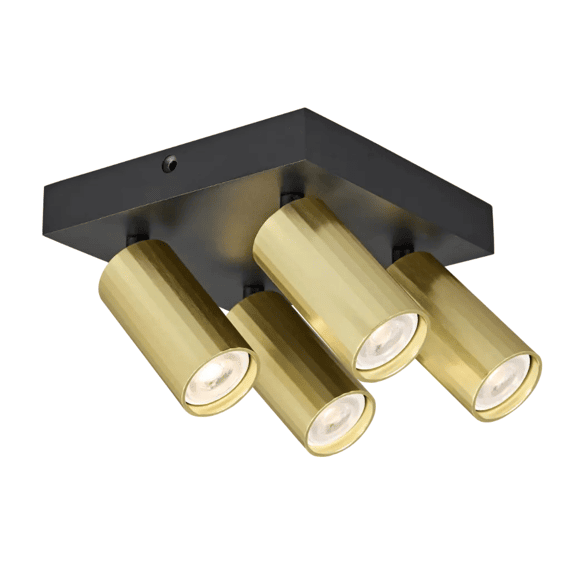 Fantasia Oryx 4l Sq Mr11, Bulb (excl), Zwart Base, Gold Cylinder