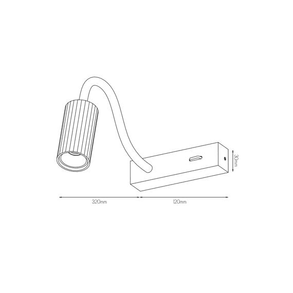 Fantasia Oryx Wandlamp Flexible, On/off Switch, Mr11 Bulb (excl) Zwart