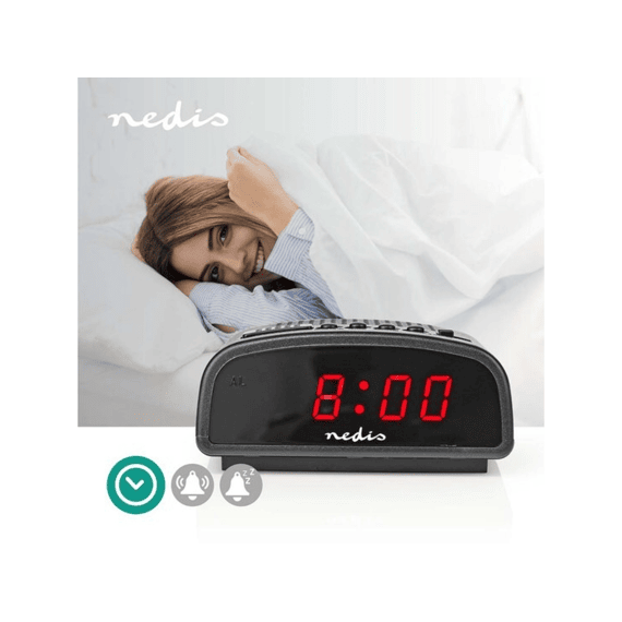 Nedis Wekkerradio Digitaal Led Met Snoozefunctie Zwart