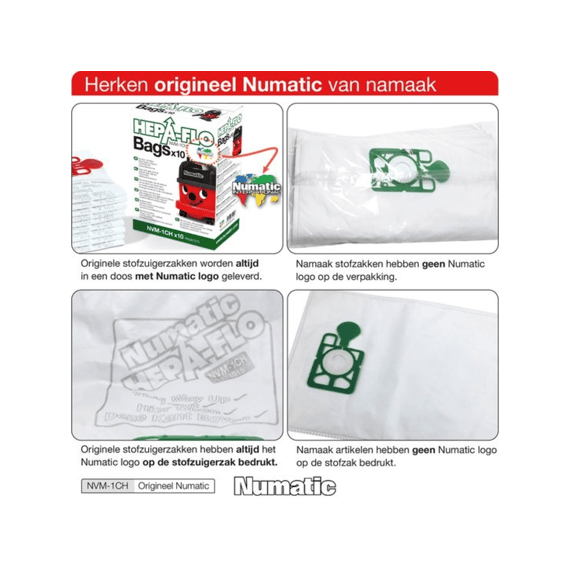 Numatic Nunvm-1ch(10) Stofzakken 10 Stuks