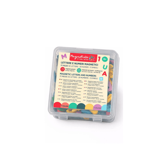 Family Nation Magnekids Set Van 77 Magnetische Letters En Nummers Pastelkleur
