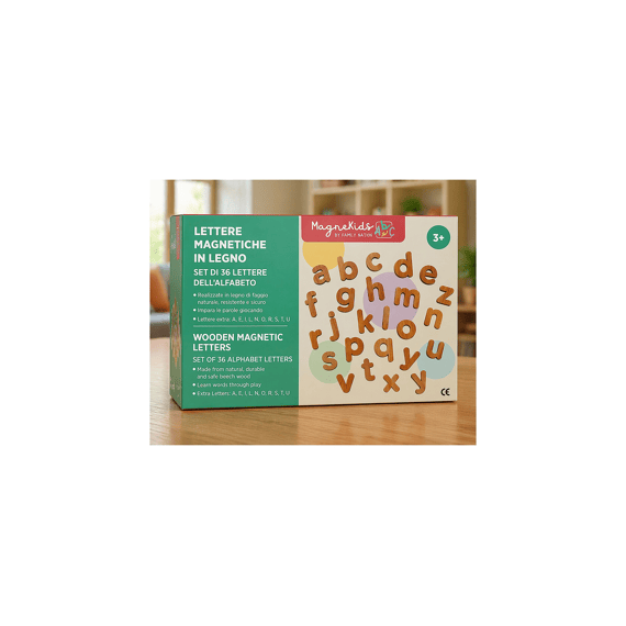 Family Nation Magnekids Set Van 36 Magnetische Letters In Hout