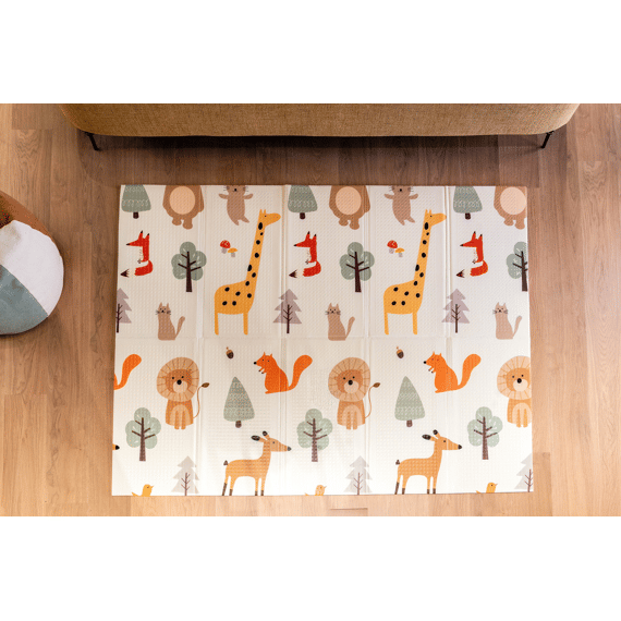 Family Nation Montessori  2-in-1 Opvouwbare Speelmat Omkeerbaar En Zacht  Animal Friends 180x150cm