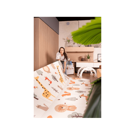 Family Nation Montessori  2-in-1 Opvouwbare Speelmat Omkeerbaar En Zacht  Animal Friends 180x150cm