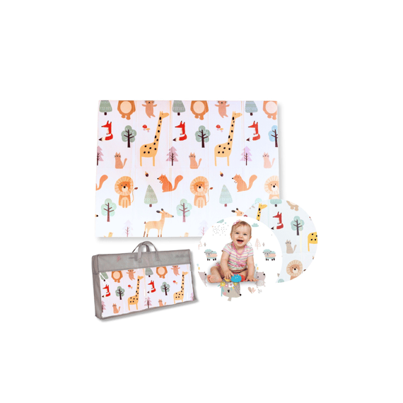 Family Nation Montessori  2-in-1 Opvouwbare Speelmat Omkeerbaar En Zacht  Animal Friends 180x150cm