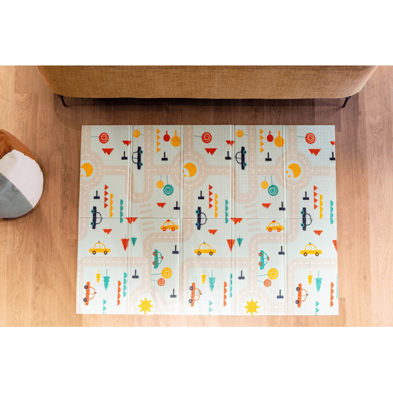Family Nation Montessori  2-in-1 Opvouwbare Speelmat Omkeerbaar En Zacht Dino Friends 180x150cm