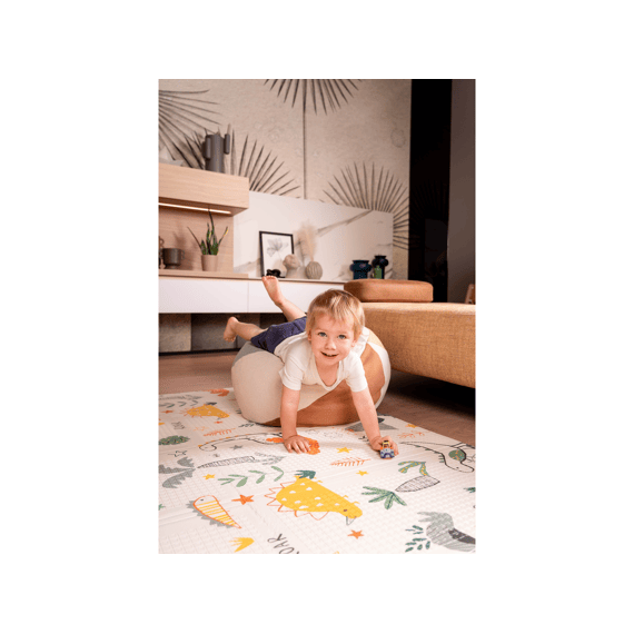 Family Nation Montessori  2-in-1 Opvouwbare Speelmat Omkeerbaar En Zacht Dino Friends 180x150cm