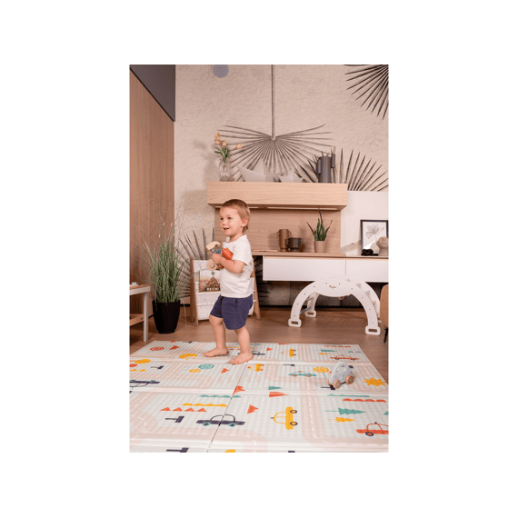 Family Nation Montessori  2-in-1 Opvouwbare Speelmat Omkeerbaar En Zacht Dino Friends 180x150cm