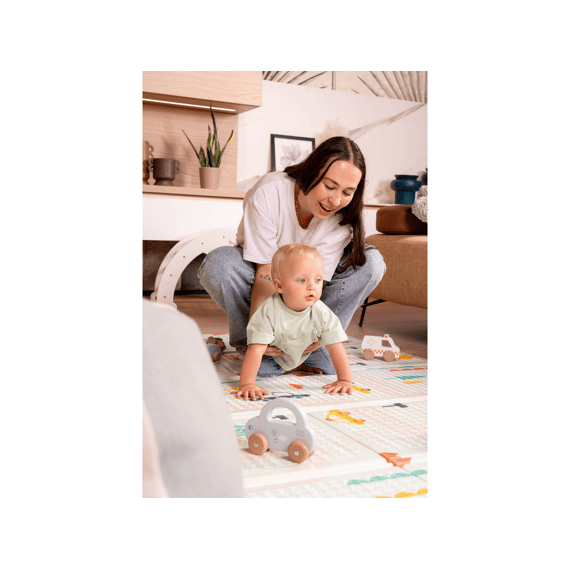 Family Nation Montessori  2-in-1 Opvouwbare Speelmat Omkeerbaar En Zacht Dino Friends 180x150cm
