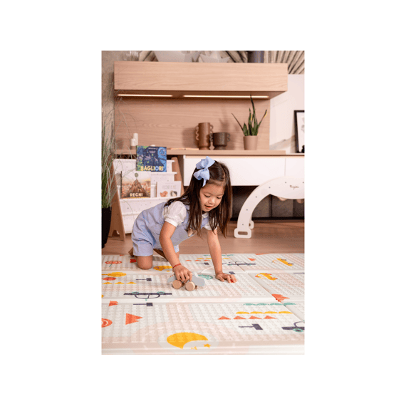 Family Nation Montessori  2-in-1 Opvouwbare Speelmat Omkeerbaar En Zacht Dino Friends 180x150cm