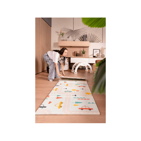 Family Nation Montessori  2-in-1 Opvouwbare Speelmat Omkeerbaar En Zacht Dino Friends 180x150cm