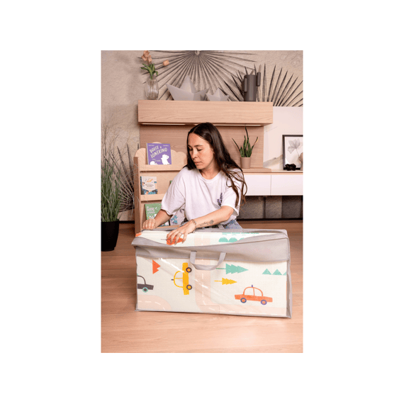 Family Nation Montessori  2-in-1 Opvouwbare Speelmat Omkeerbaar En Zacht Dino Friends 180x150cm