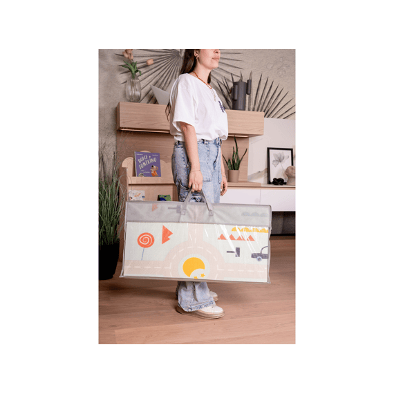 Family Nation Montessori  2-in-1 Opvouwbare Speelmat Omkeerbaar En Zacht Dino Friends 180x150cm