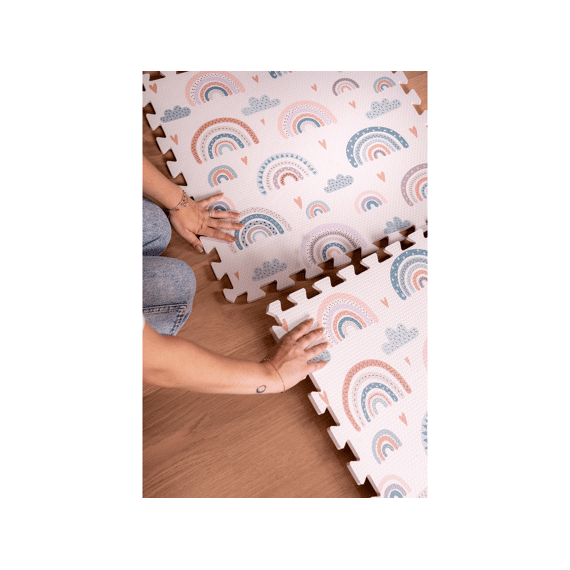 Family Nation Montessori Puzzelmat Regenboog - 6 Stuks- Zacht En Veilig 175x117cm