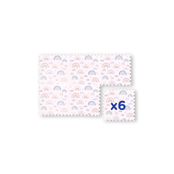 Family Nation Montessori Puzzelmat Regenboog - 6 Stuks- Zacht En Veilig 175x117cm