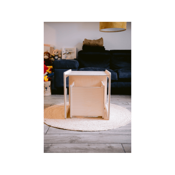 Family Nation Montessori Tafel En Stoelset-natuurlijk Berkenhout-groeit Met Je Kind Mee