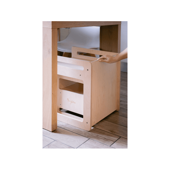 Family Nation Montessori Tafel En Stoelset-natuurlijk Berkenhout-groeit Met Je Kind Mee