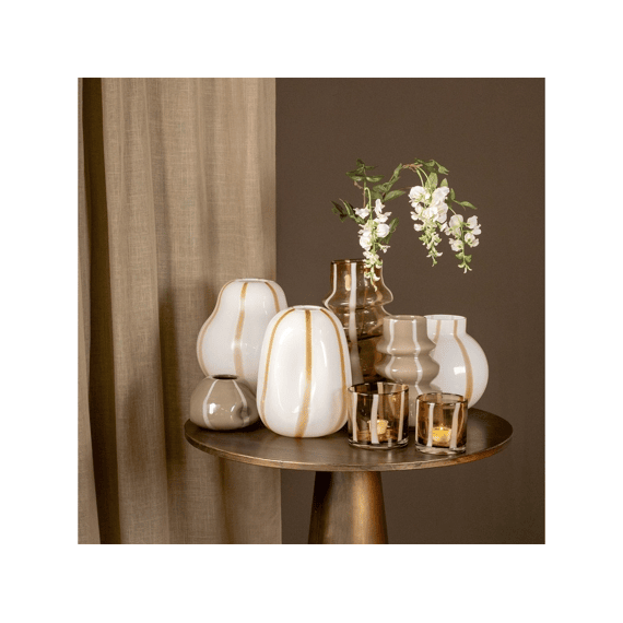 Theelichthouder Rond Sweet-sue L 12x12x12cm Bruin