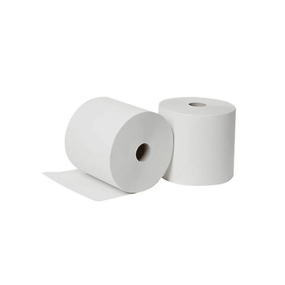 Drc Mini Poetsrol Wit 1-lagig 120m Met Koker 12 Rollen
