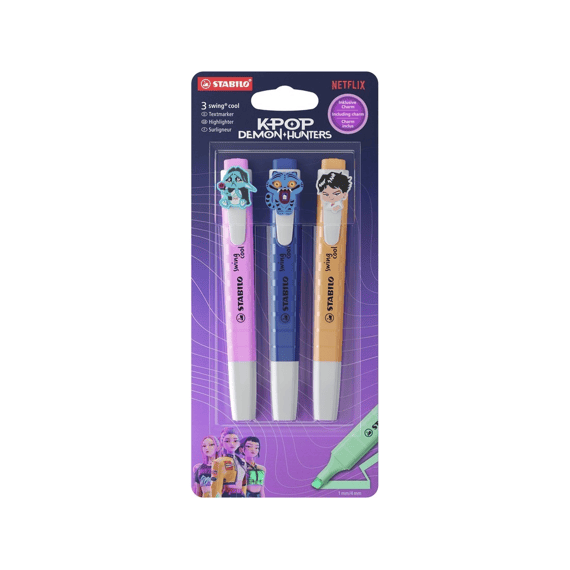 Kpop Demon Hunters Swing Cool Markeerstift 3 Stuks Op Blister