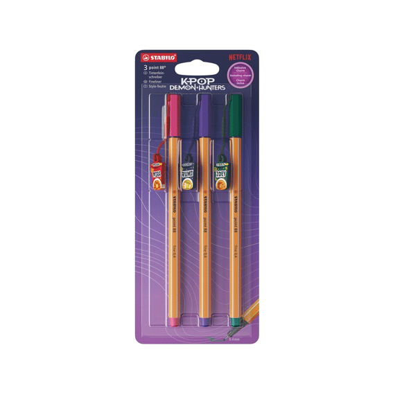 Kpop Demon Hunters Point 88 Fineliner 3 Stuks Op Blister