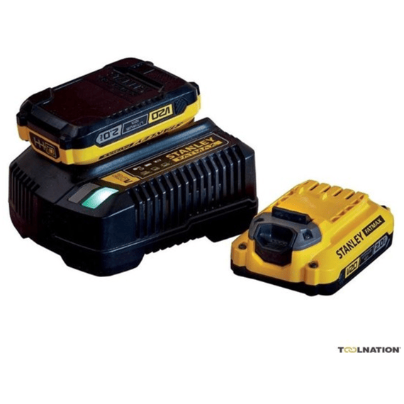 Stanley Startset Met 2x2.0ah En 2a Lader 18v