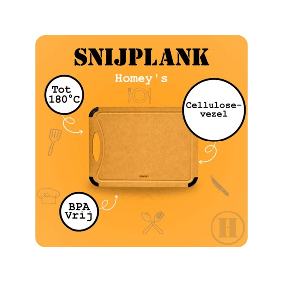 Homeys Tools For Life Fibr Snijplank Naturel 29,8x23,5cm