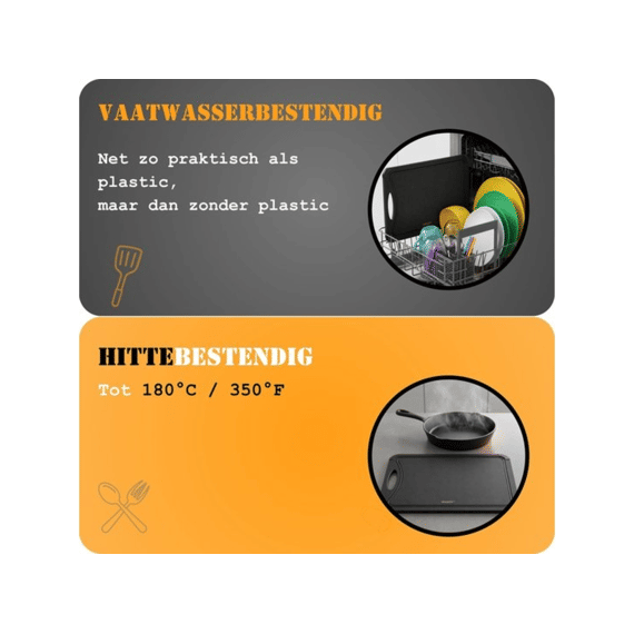 Homeys Tools For Life Fibr Snijplank Zwart 44x32,5cm