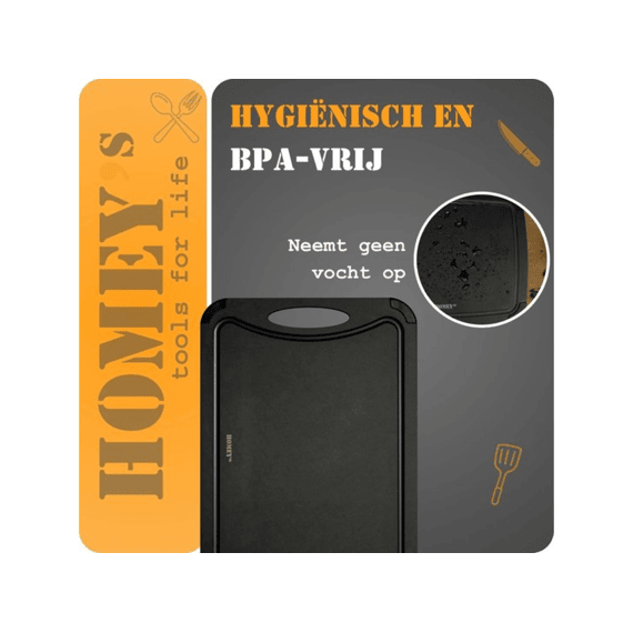 Homeys Tools For Life Fibr Snijplank Zwart 44x32,5cm