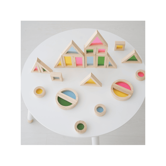 Sense2play Lumi Sky Houten Regenboog Raamblokken 24 Stuks