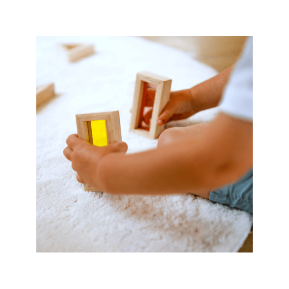 Sense2play Lumi Sky Houten Regenboog Raamblokken 24 Stuks