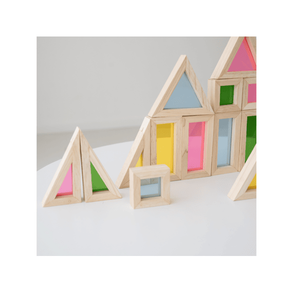 Sense2play Lumi Sky Houten Regenboog Raamblokken 24 Stuks