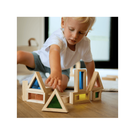 Sense2play Lumi Sky Houten Regenboog Raamblokken 24 Stuks