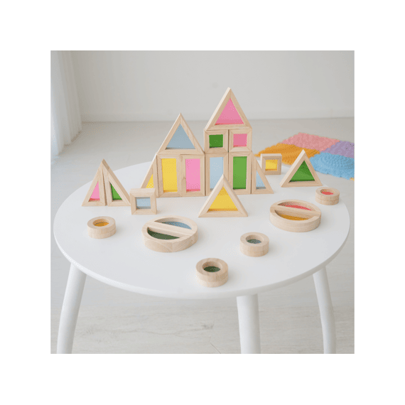 Sense2play Lumi Sky Houten Regenboog Raamblokken 24 Stuks