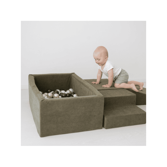 Sense2play 4-in-1 Schuim Speelset Met Ballenbad Ribfluweel Groen