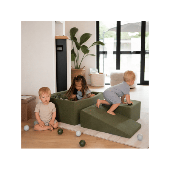 Sense2play 4-in-1 Schuim Speelset Met Ballenbad Ribfluweel Groen
