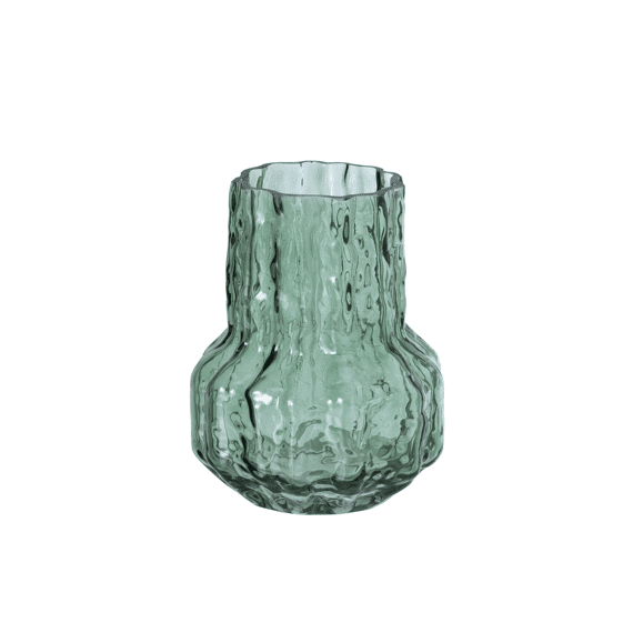 J-line Vaas Onregelmatig Glas 14.5x14.5x18.5cm Groen