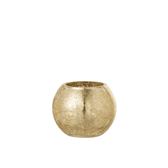 J-line Windlicht Bol Glas Gou Small 12x12x9.5cm Goud