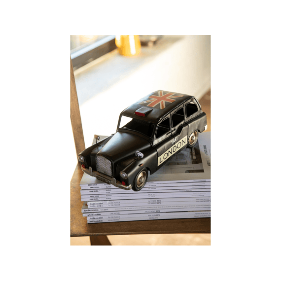 J-line Auto Antiek Metaal 32x13x14cm Zwart