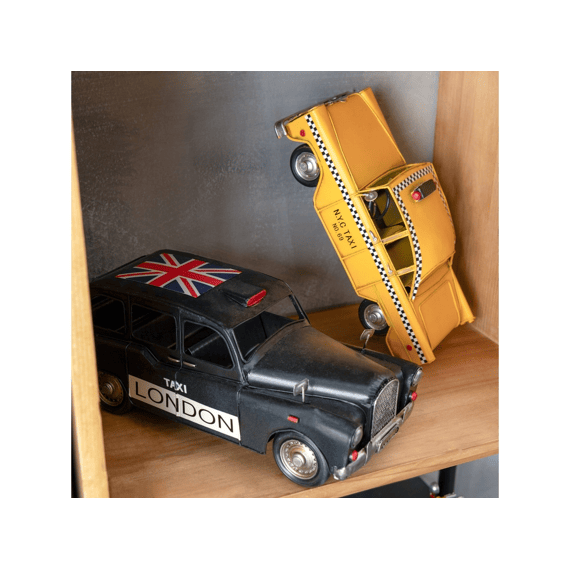 J-line Auto Antiek Metaal 32x13x14cm Zwart