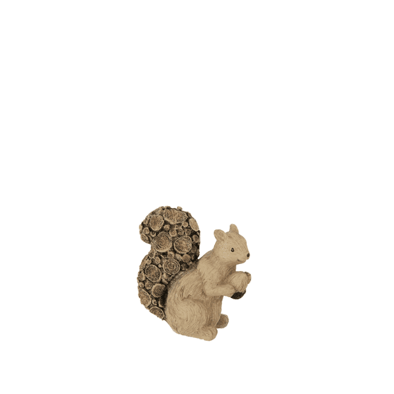 J-line Eekhoorn Namaakhout Polyresin Small 15x7x15cm Naturel