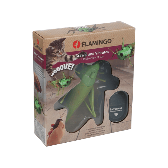 Flamingo  Speelgoed Crawla Sprinkhaan Groen   10,8x15x5cm