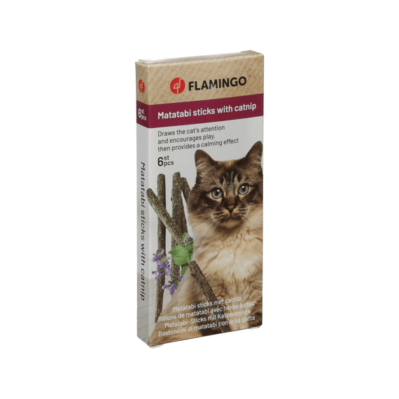 Flamingo Matatabi & Catnip Sticks Macca 12cm 6 Stuks